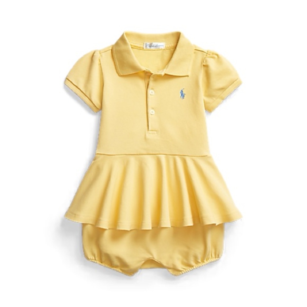 Ralph Lauren Stretch Mesh Peplum Polo Shortall